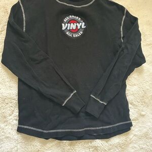 Black Long Sleeve Vinyl Graphic Shirt